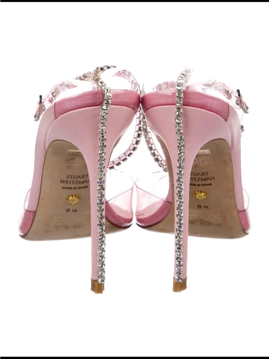 Stuart Weitzman Shoes - Stuart Weitzman Pink Crystal-Embellished Stiletto Sandals